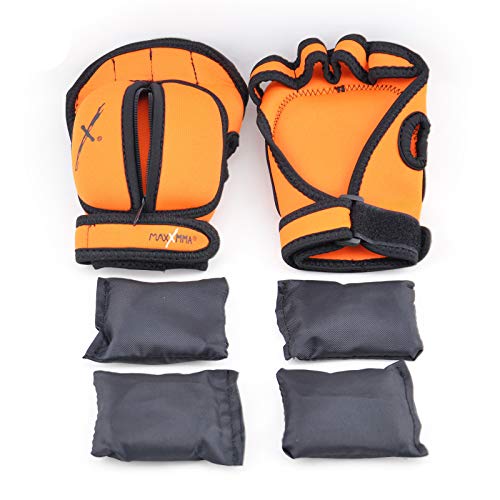 MaxxMMA Adjustable Weighted Gloves, 2 lb. Set - Removable Weight (2 x 0.5 lb. Each Glove) for Sculpting MMA Kickboxing Cardio Aerobics Hand Speed Coordination Shoulder Strength (Orange) - Image 2