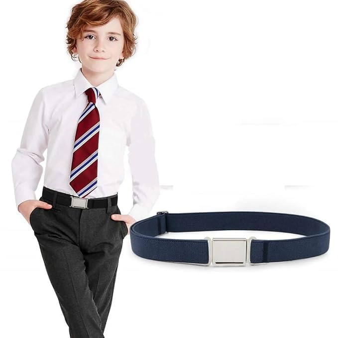 CHEENNY Elastic Kids Belt, Adjustable Kids Belts with Flat Square Buckle, Stretch Toddler Belt for 2-15 Years Boys Girls School Trousers Jeans Pants Shorts Dresses-MultiColor - Image 1