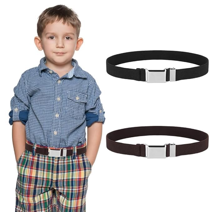 CHEENNY Elastic Kids Belt, Adjustable Kids Belts with Flat Square Buckle, Stretch Toddler Belt for 2-15 Years Boys Girls School Trousers Jeans Pants Shorts Dresses-MultiColor - Image 3