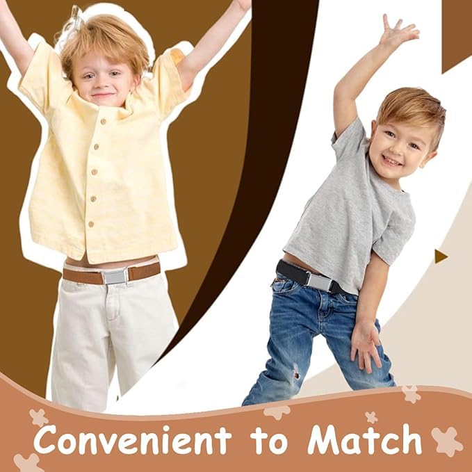 CHEENNY Elastic Kids Belt, Adjustable Kids Belts with Flat Square Buckle, Stretch Toddler Belt for 2-15 Years Boys Girls School Trousers Jeans Pants Shorts Dresses-MultiColor - Image 4