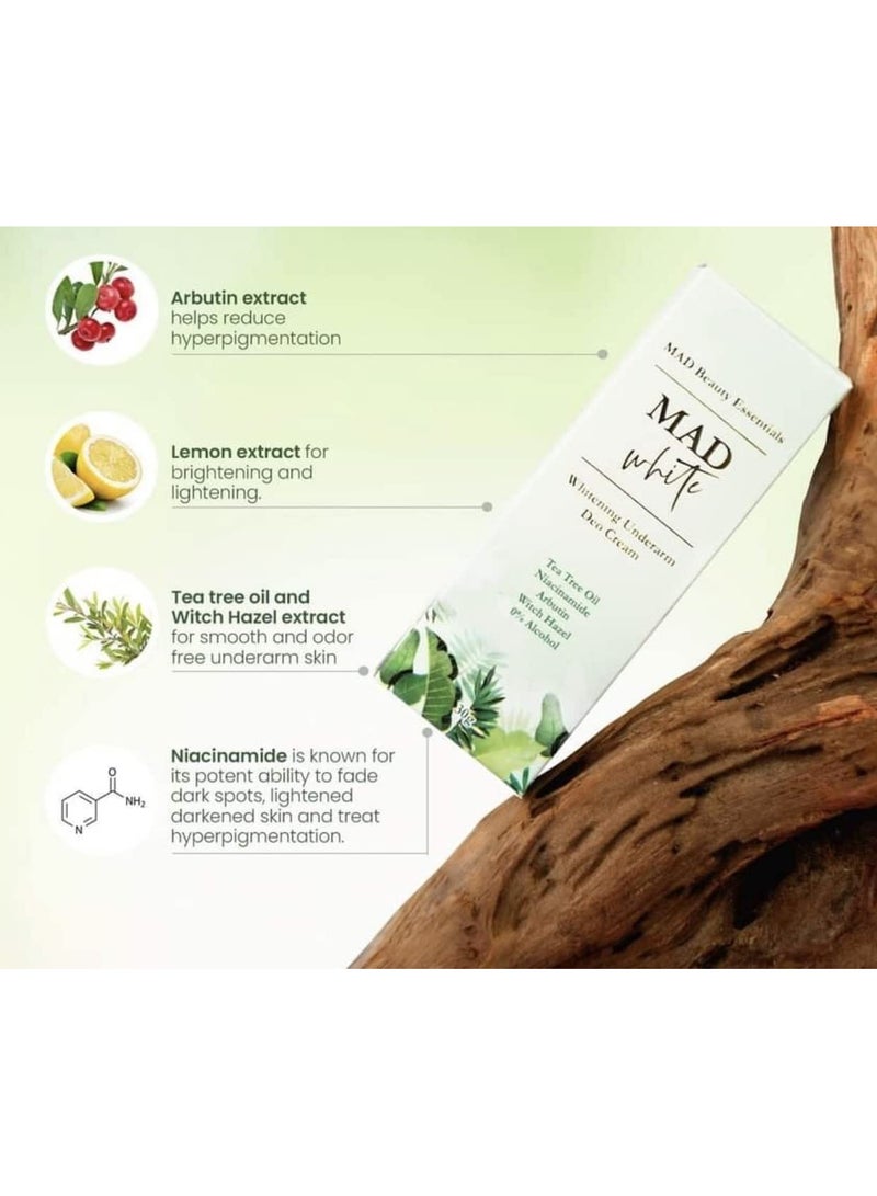 Glow MAD BEAUTY ESSENTIALS Whitening Underarm Deo Cream - Image 3