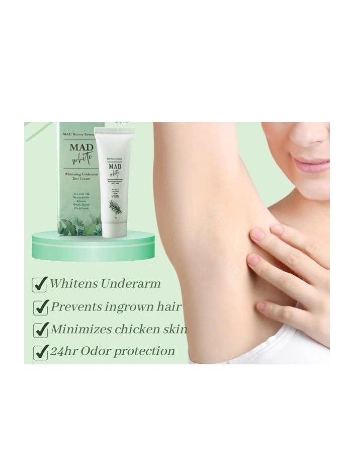 Glow MAD BEAUTY ESSENTIALS Whitening Underarm Deo Cream - Image 4