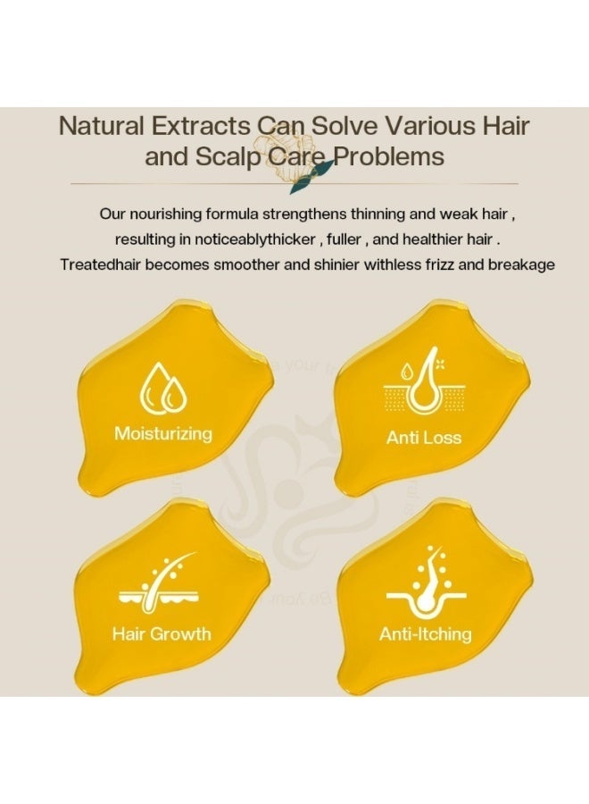 STARPLEX Ginger Leave-In Hair Spray 180ml, Anti Hair Loss Anti Frizz, Repair Dry Hair Heat Protection Anti Static, Soothe Scalp Leave-In Smoothing, Suitable for Men & Women - Image 3