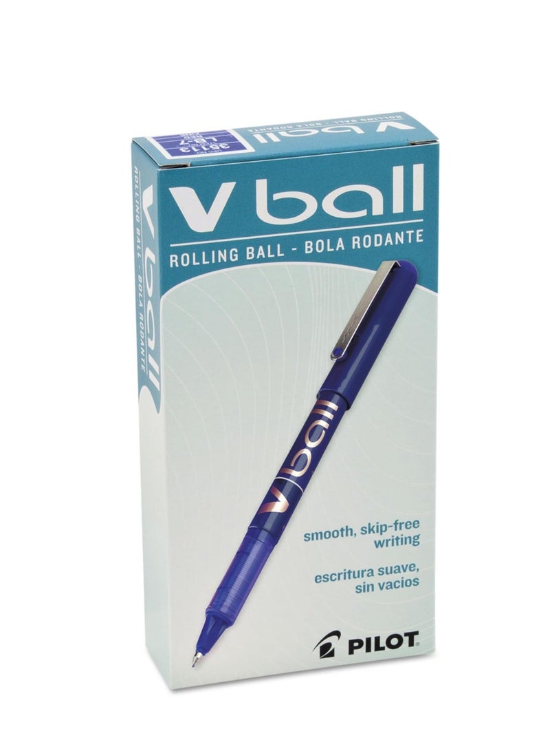PILOT VBall Liquid Ink Rolling Ball Stick Pens, Fine Point, Blue Ink, 12-Pack (35113) - Image 2