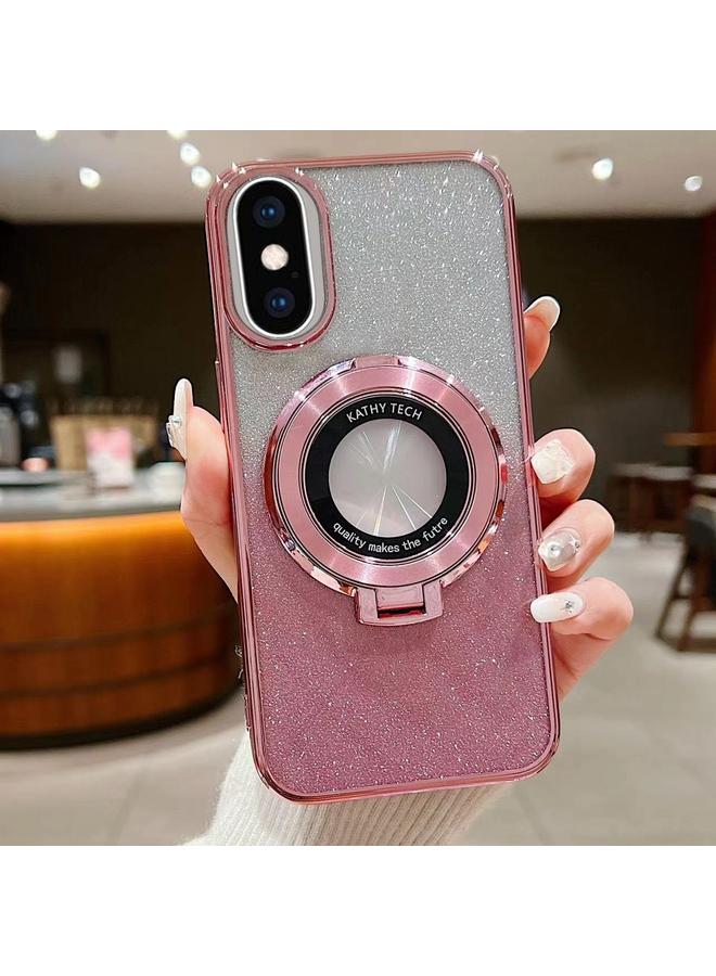 S-TOP Case For iPhone XS Max Electroplated Holder Gradient Glitter MagSafe Phone Case - Image 1