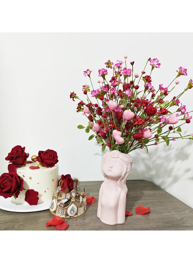 Mmmon Valentines Day Decorations 9 Pack,ValentinegDay Flowers Artificial Valentines Day Picks withRed and Pink Heart for Valentine's DayAnniversary Wedding Ornaments - Image 2