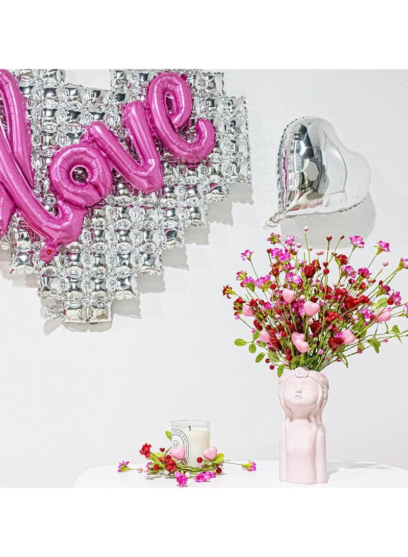 Mmmon Valentines Day Decorations 9 Pack,ValentinegDay Flowers Artificial Valentines Day Picks withRed and Pink Heart for Valentine's DayAnniversary Wedding Ornaments - Image 4