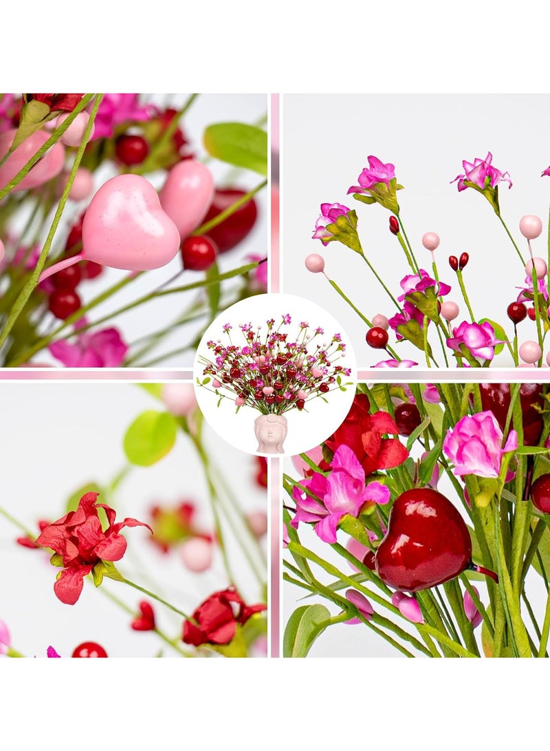 Mmmon Valentines Day Decorations 9 Pack,ValentinegDay Flowers Artificial Valentines Day Picks withRed and Pink Heart for Valentine's DayAnniversary Wedding Ornaments - Image 5