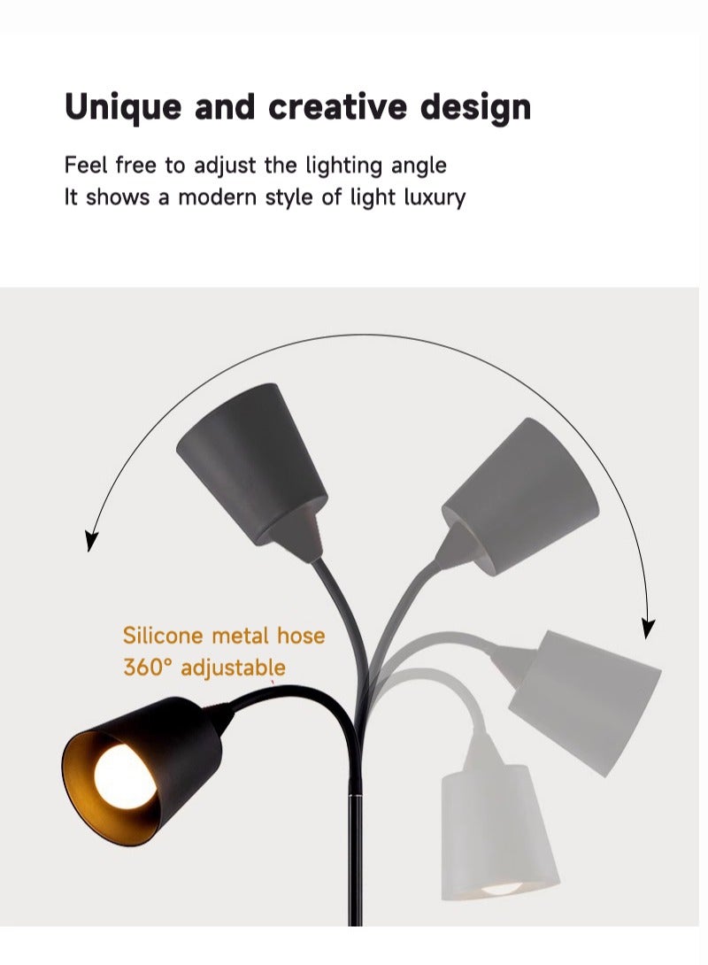 شاربدو مصباح أرضي حديث بسيط ، 7 واط 7 واط LED 3 ألوان قابل للتعديل ، مناسب لغرفة النوم غرفة المعيشة مكتب أسود 165x22 سم - Image 2