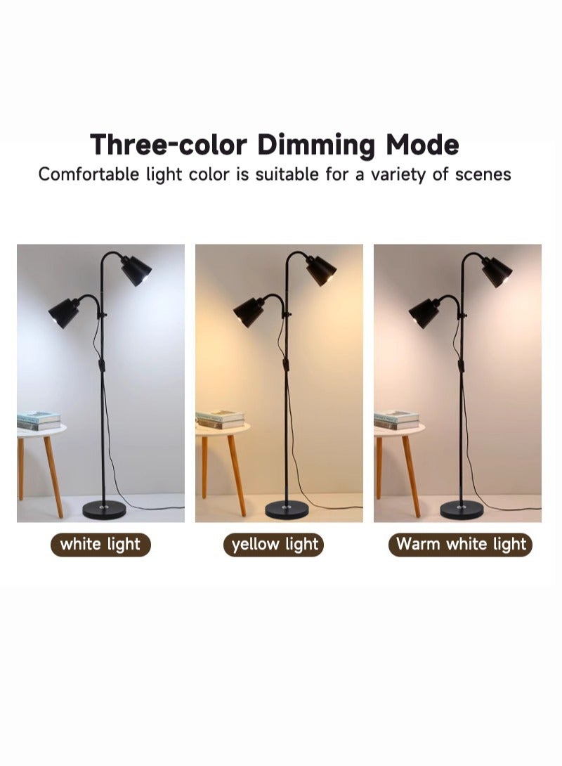 شاربدو مصباح أرضي حديث بسيط ، 7 واط 7 واط LED 3 ألوان قابل للتعديل ، مناسب لغرفة النوم غرفة المعيشة مكتب أسود 165x22 سم - Image 3