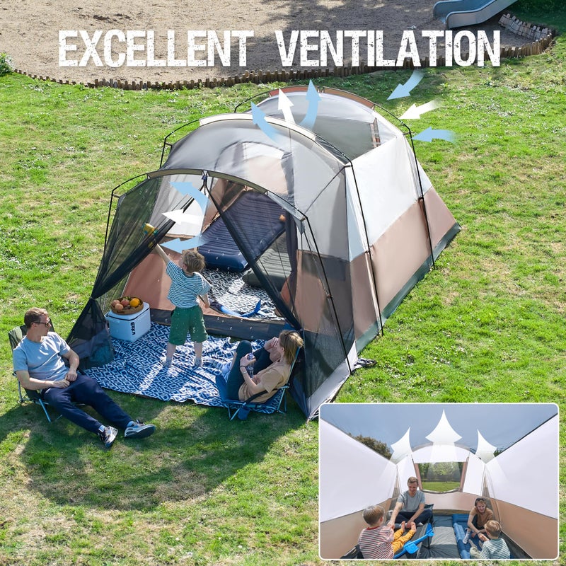 Portal 6 Person Family Camping Tents with Screen Porch, Weater Resistant 7' Tall Tent with Rainfly & Upgrated Poles, Easy Setup Tent for Outdoor Family Camping - Image 5