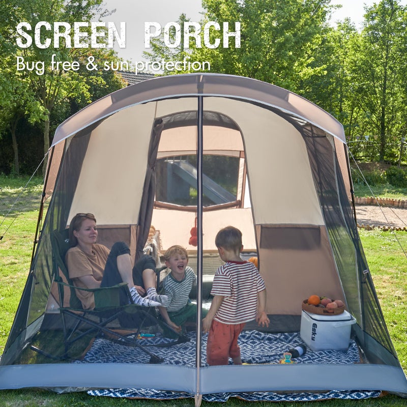 Portal 6 Person Family Camping Tents with Screen Porch, Weater Resistant 7' Tall Tent with Rainfly & Upgrated Poles, Easy Setup Tent for Outdoor Family Camping - Image 2