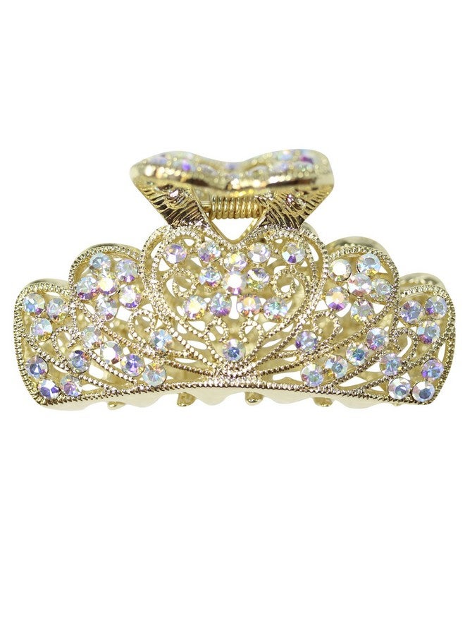 Faship Sparkling Ab Rhinestone Crystal Floral Hair Claw Clips - Image 1