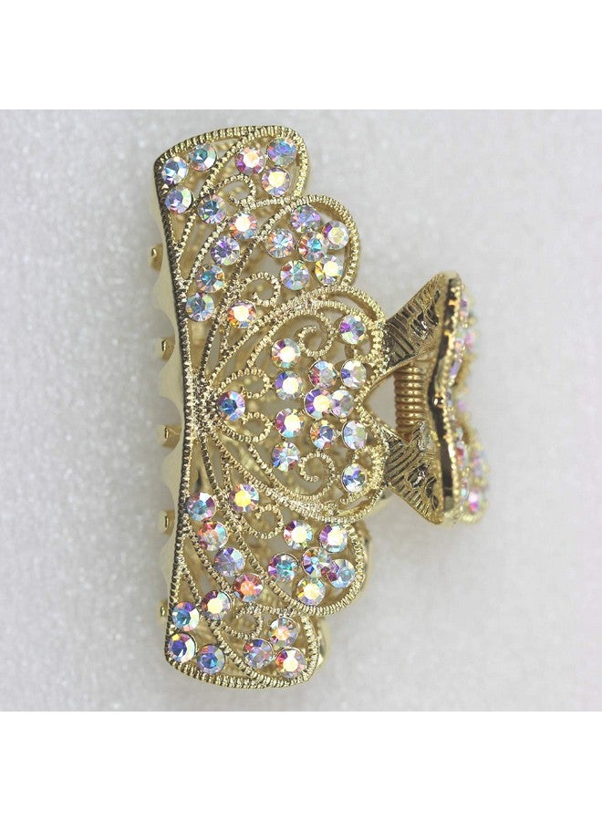 Faship Sparkling Ab Rhinestone Crystal Floral Hair Claw Clips - Image 5