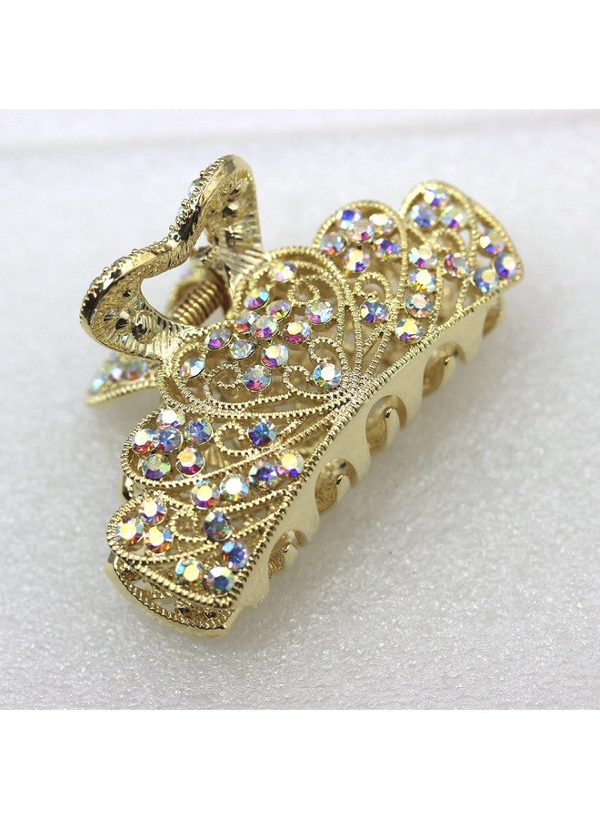 Faship Sparkling Ab Rhinestone Crystal Floral Hair Claw Clips - Image 3