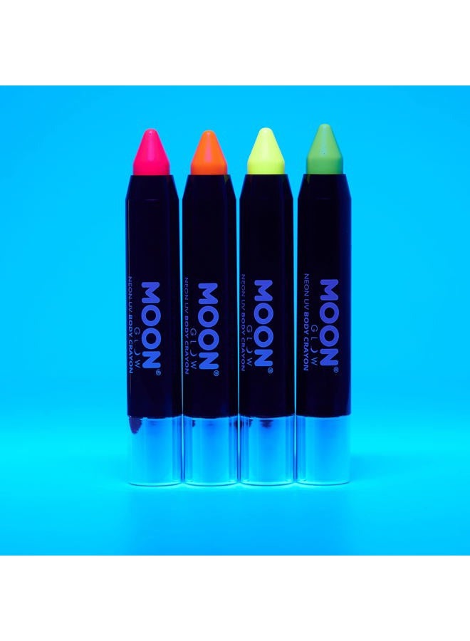 Moon Glow Blacklight Neon Face Paint Stick / Body Crayon makeup for the Face & Body - Intense set of 4 colours - Glows brightly under blacklights - Image 3