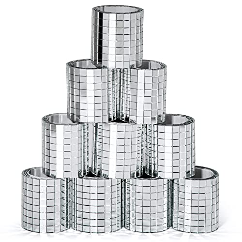 PP OPOUNT 4720 PCS Disco Ball Tiles, 5 x 5 mm Self-Adhesive Mirror Tiles for DIY Disco Balls, Mini Glass Tiles for Art Collage, Indoor Outdoor Craft Decoration(Silver) - Image 1