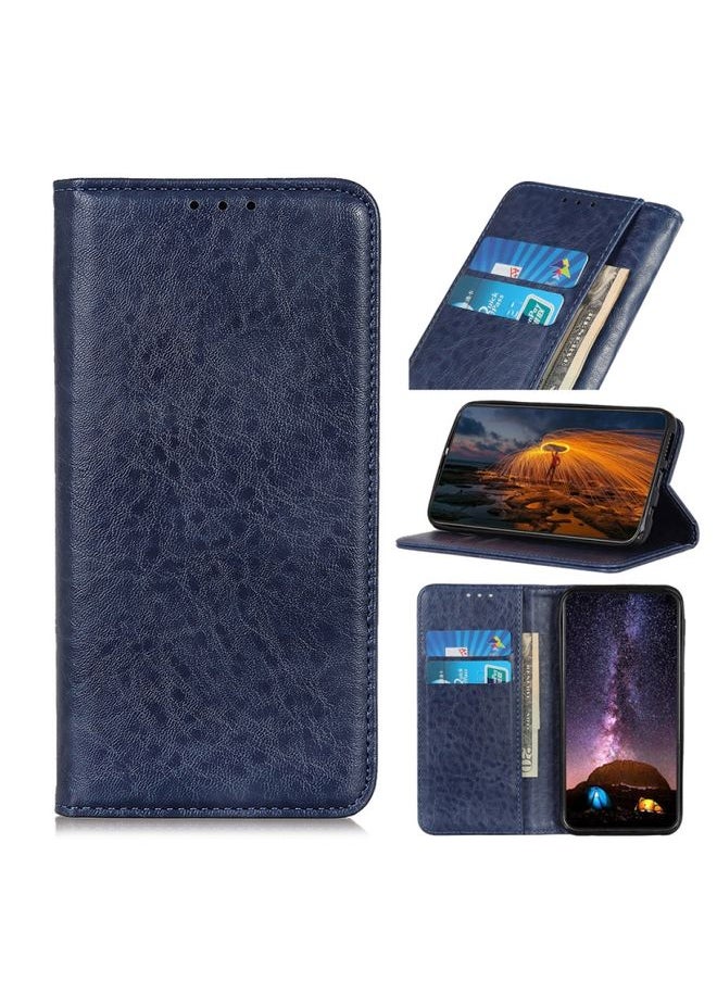 HuHa - Case Cover For For Sony Xperia Ace II Magnetic Crazy Horse Texture Horizontal Flip Leather Case with Holder & Card Slots & Wallet(Blue) - Image 1