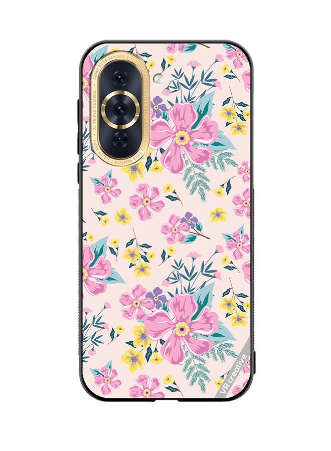 VR CREATIVE Protective Case Cover For Huawei Nova 10 Pink Flowers Seamless Pattern Design Multicolour - Image 1