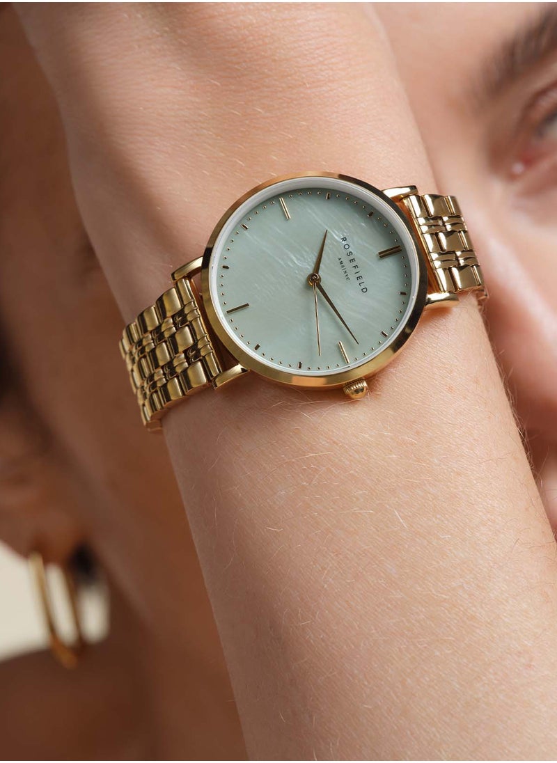 RoseField Rosefield Upper East Side Green Pearl Gold Women Watch - UGGSG-U37  - Image 3