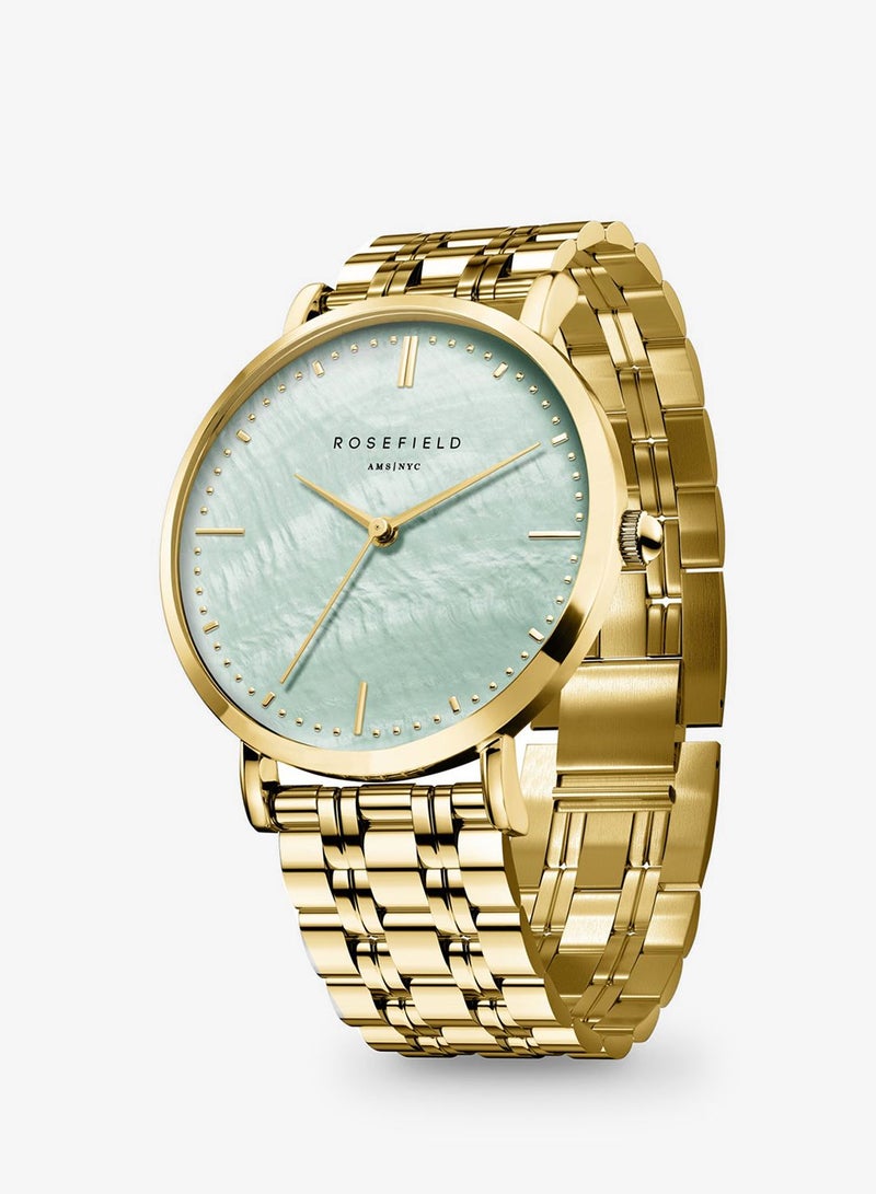 Rosefield Upper East Side Green Pearl Gold Women Watch - UGGSG-U37 - Image 2