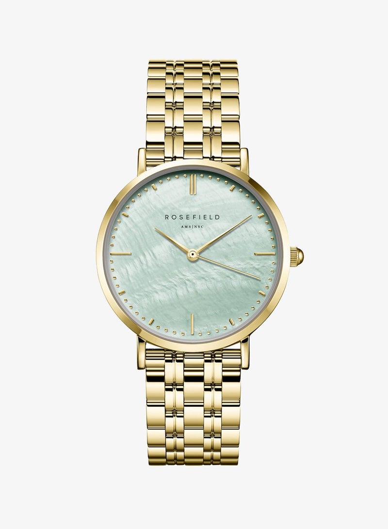 Rosefield Upper East Side Green Pearl Gold Women Watch - UGGSG-U37 - Image 1