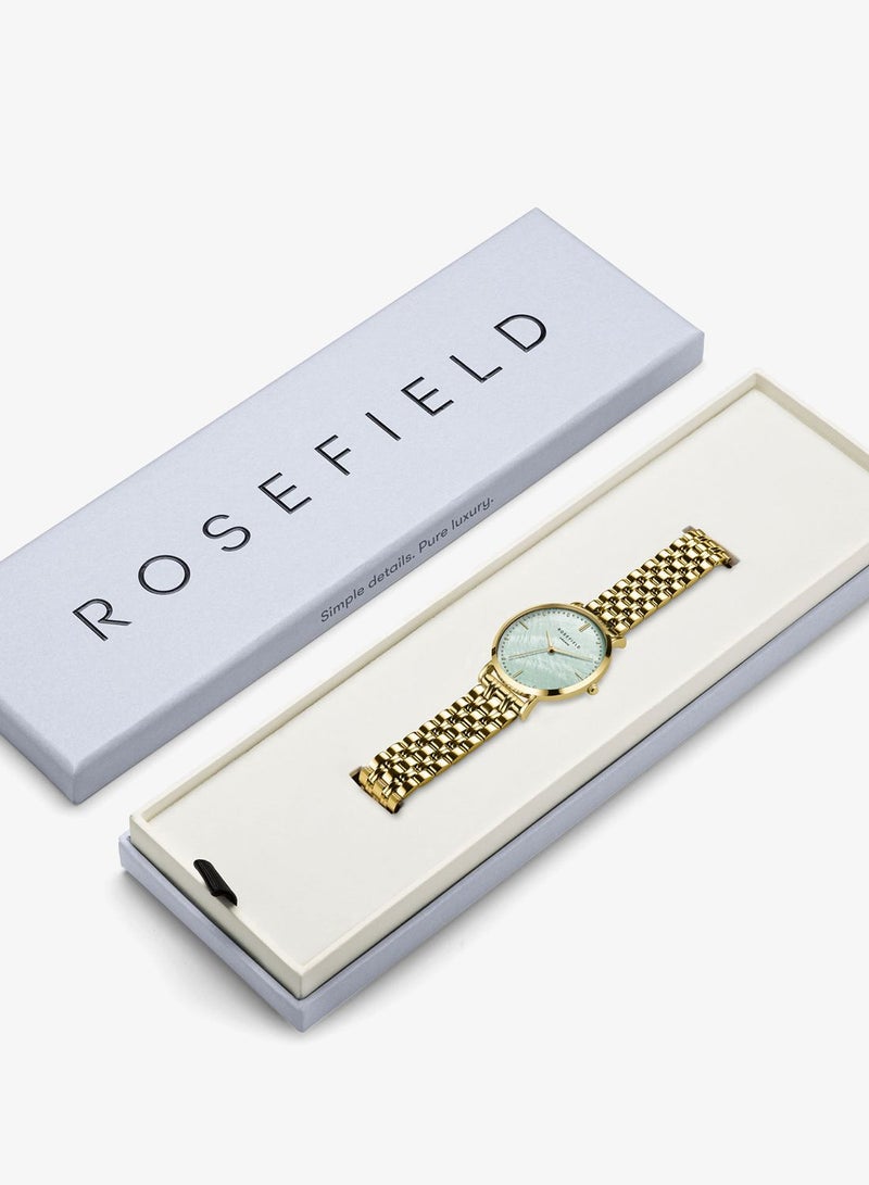 Rosefield Upper East Side Green Pearl Gold Women Watch - UGGSG-U37 - Image 4