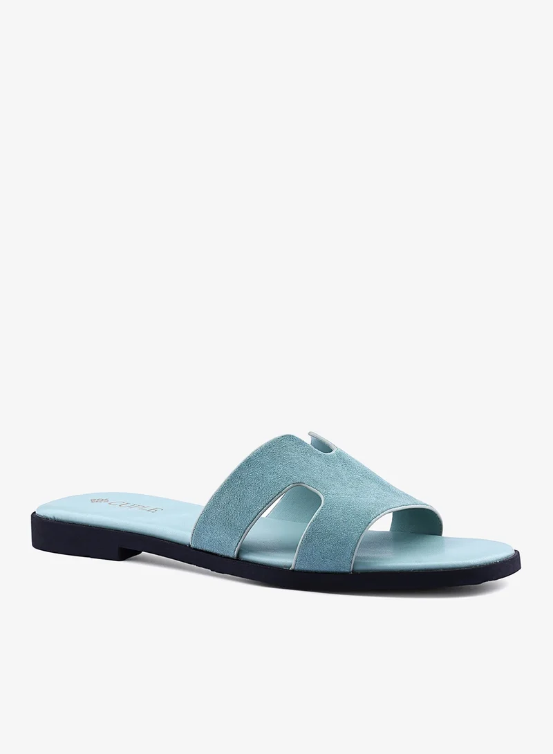 Cuple Womens suede flat sandals