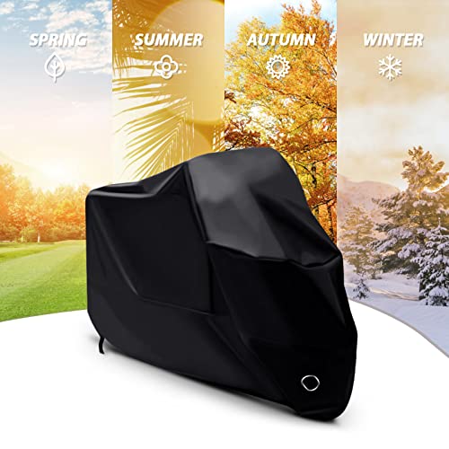 LIHAO Waterproof Motorcycle Cover Shelter Rain UV All Weather Protection 190T - Image 4