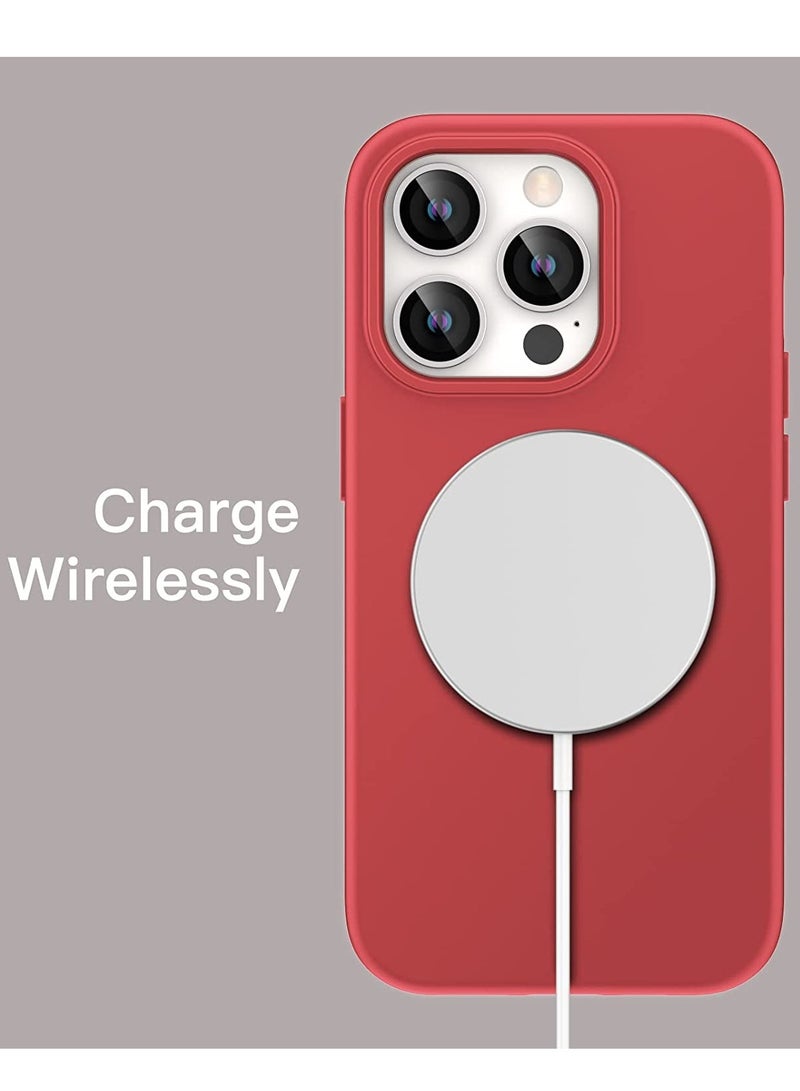 ELTRAZONE Silicone Case for iPhone 14 Pro 6.1-Inch, Silky-Soft Touch Full-Body Protective Phone Case, Shockproof Cover with Microfiber Lining (Red) - Image 2