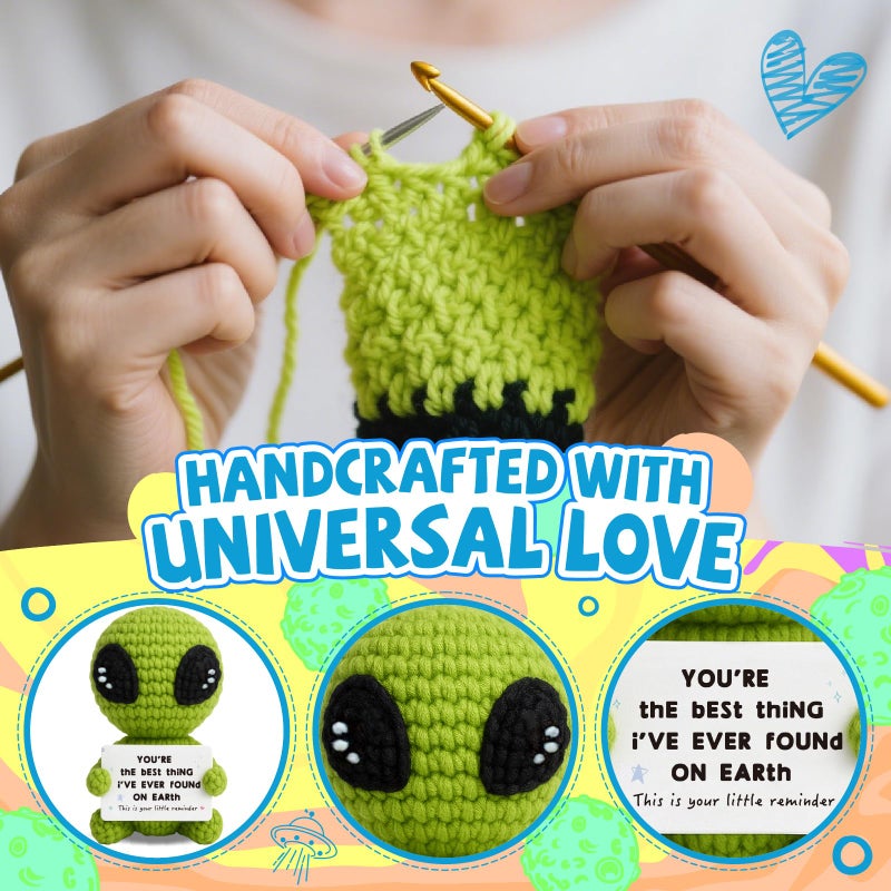 TKGIFTHOT Unique Valentines Gifts for Him Her Boyfriend Girlfriend Crochet Alien Valentines Day Anniversary Birthday Funny Romantic Gifts to My Love Men Women - Image 4