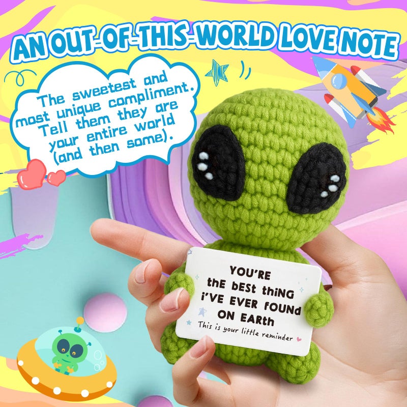 TKGIFTHOT Unique Valentines Gifts for Him Her Boyfriend Girlfriend Crochet Alien Valentines Day Anniversary Birthday Funny Romantic Gifts to My Love Men Women - Image 2