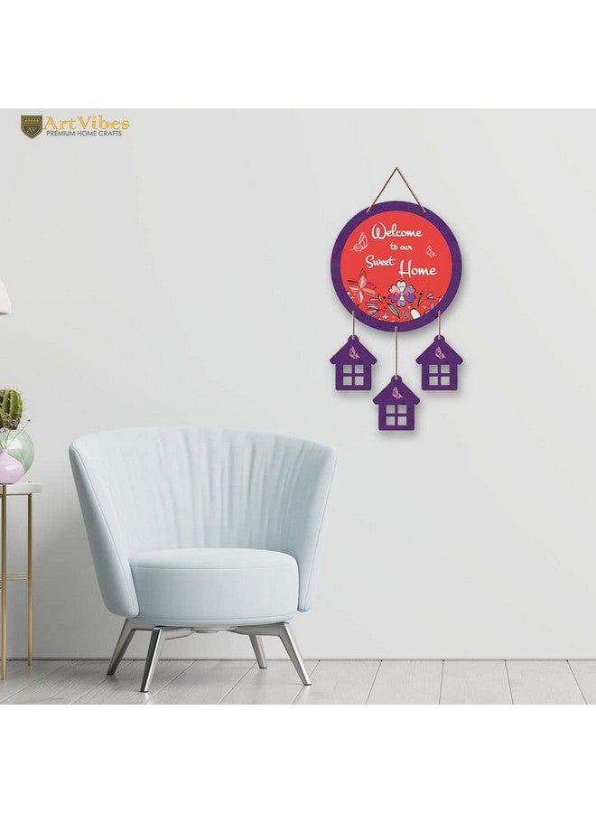 Artvibes Welcome Wooden Wall Hangings Decoration Items for Home | Gift | Quotes | Mdf Wood Decoration for Living Room | Artworks Designer| Welcome Sign Wooden Hanger | Modern Decor (WH_7203N) - Image 4