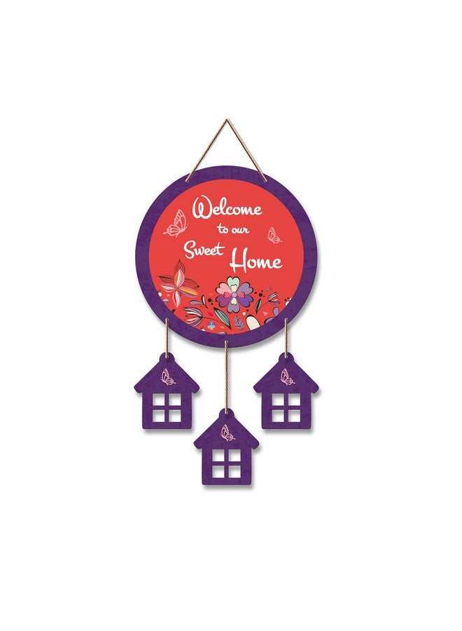 Artvibes Welcome Wooden Wall Hangings Decoration Items for Home | Gift | Quotes | Mdf Wood Decoration for Living Room | Artworks Designer| Welcome Sign Wooden Hanger | Modern Decor (WH_7203N) - Image 1