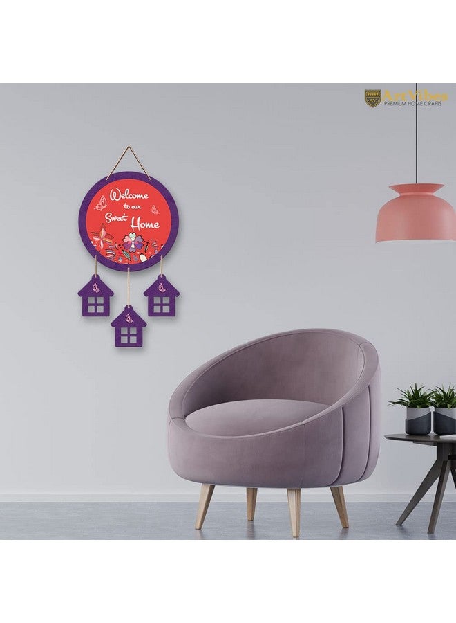 Artvibes Welcome Wooden Wall Hangings Decoration Items for Home | Gift | Quotes | Mdf Wood Decoration for Living Room | Artworks Designer| Welcome Sign Wooden Hanger | Modern Decor (WH_7203N) - Image 3