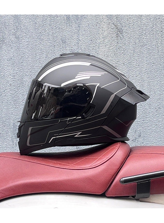 KUYING New Double Mirror Helmet Semi Full Cover Four Seasons Motorcycle Helmet  - Image 1