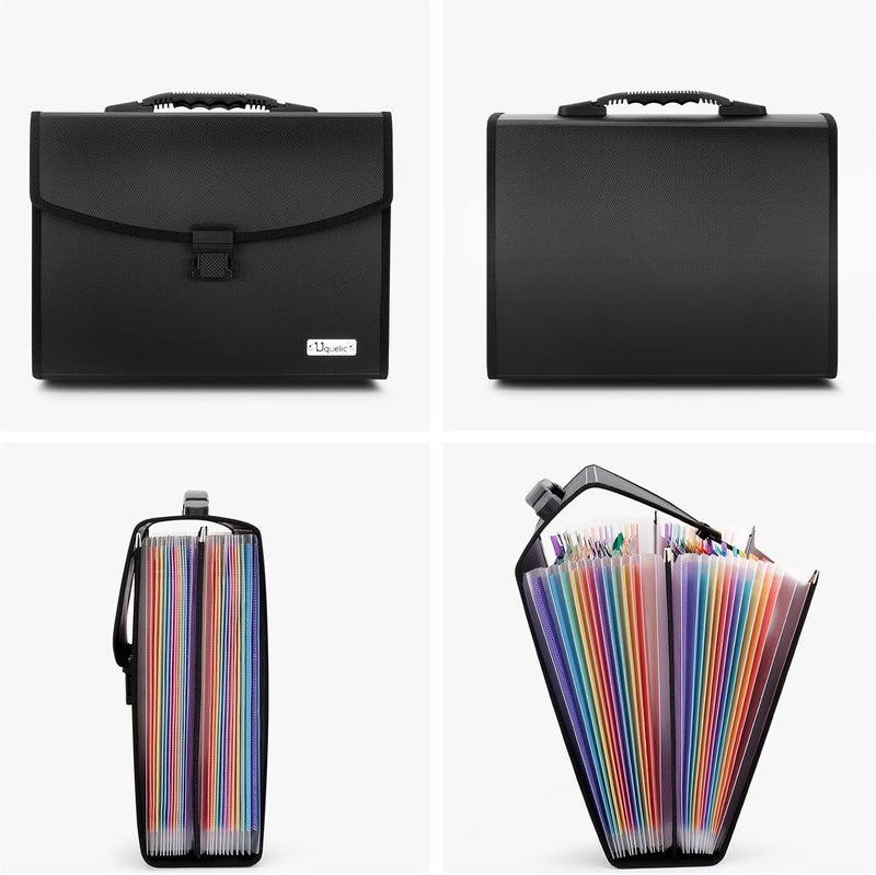 Uquelic 26 Pockets Expanding File Folder - Accordion Savor Document Organizer Folio Upgraded Durable Buckle, Base with Ergonomic Portable Handle/Large Legal Size Expandable File Organizer - Image 5