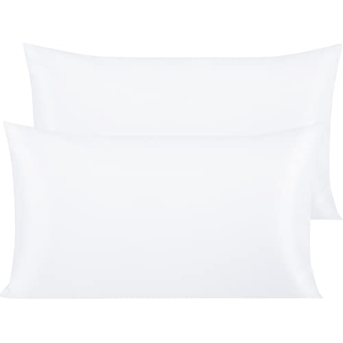 NTBAY Egyptian Cotton King Pillowcases  Set of 2 500 Thread Count Cotton Pillowcases  Soft and Breathable Envelope Closure Pillow Cases  20x36 Pillow Covers for Bed White