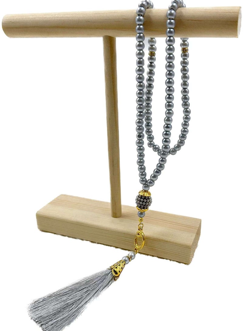 NIBEMINENT 99 Muslim Prayer Beads Slate Grey/6mm 