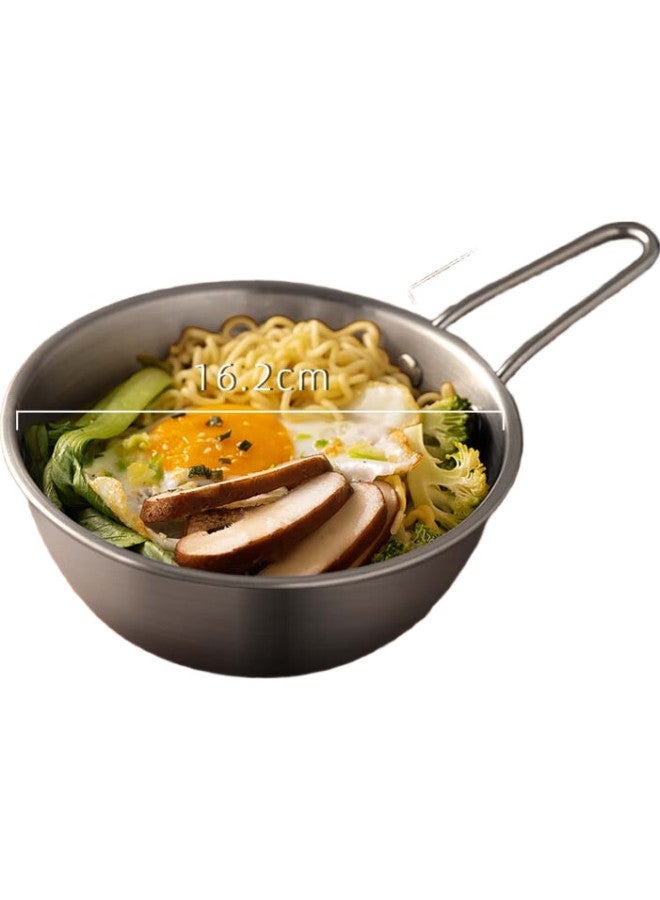 Newair Ramen Bowl With Handle, 304 Stainless Steel, Korean-Style With Lid, For Home And Dormitory Use, Student Rice Mixing, Food-Grade, Large Capacity - Image 3