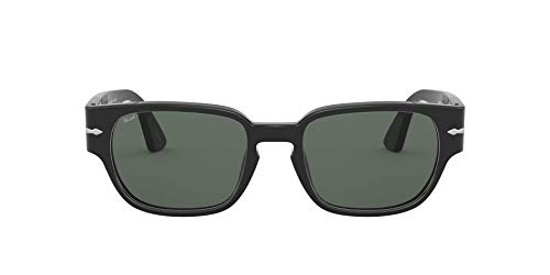 Persol PO3245S Square Sunglasses, Black/Green Polarized, 52 mm - Image 3