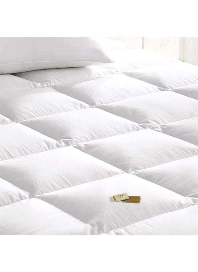 Brides 10cm microfiber layer mattress pad with full rubber frame, white microfiber 200x200cm  - Image 2