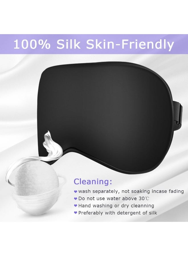 قناع نوم فائق النعومة وخفيف وحاجب للضوء للنوم بتصميم ثلاثي الأبعاد مطور مع حزام قابل للتعديل ومريح للقيلولة والسفر والنوبات الليلية واليوجا والتأمل للنساء والرجال - Image 3