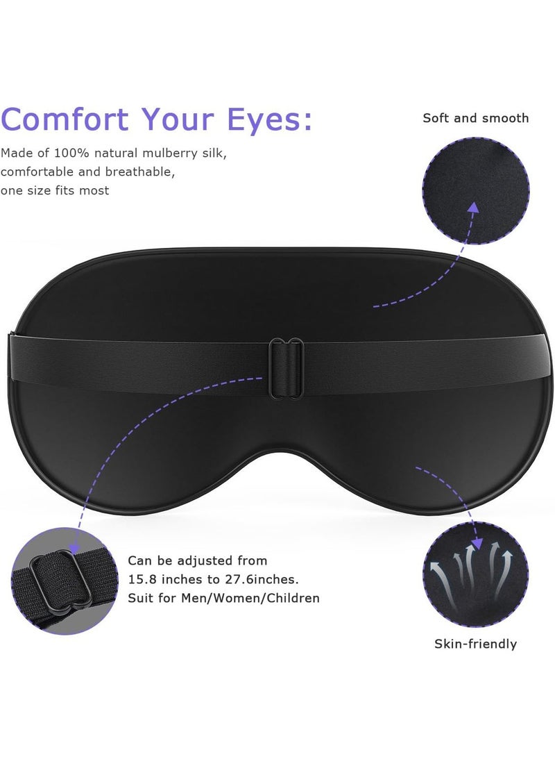 قناع نوم فائق النعومة وخفيف وحاجب للضوء للنوم بتصميم ثلاثي الأبعاد مطور مع حزام قابل للتعديل ومريح للقيلولة والسفر والنوبات الليلية واليوجا والتأمل للنساء والرجال - Image 5