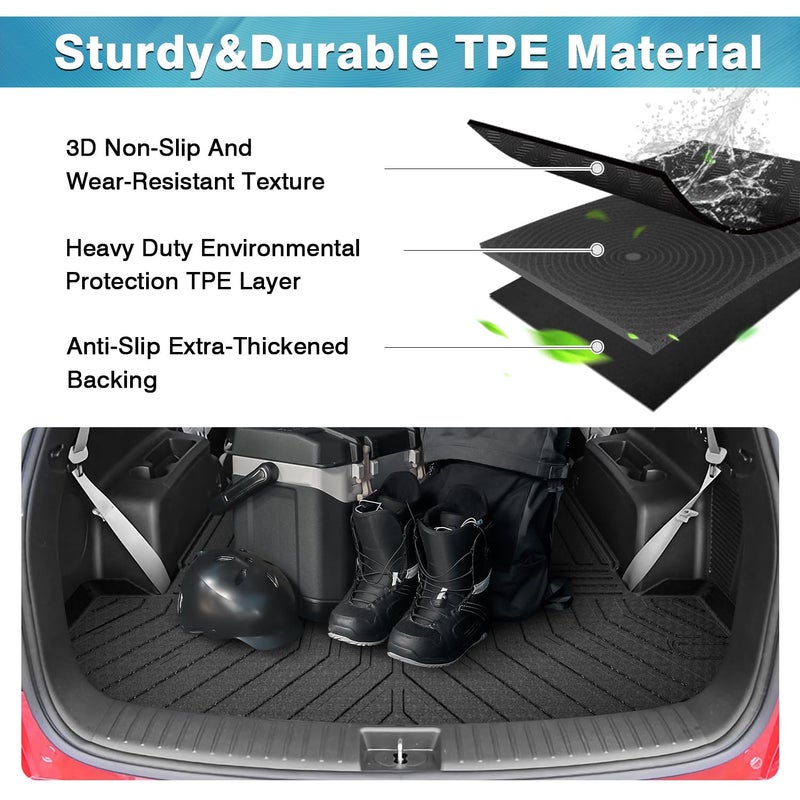 Mixsuper Cargo Liner for Kia Sorento 2021-2025 2026, All Weather Cargo Mat Rear Trunk Liner for Sorento Accessories Behind The 2nd Row Seats Black - Image 4