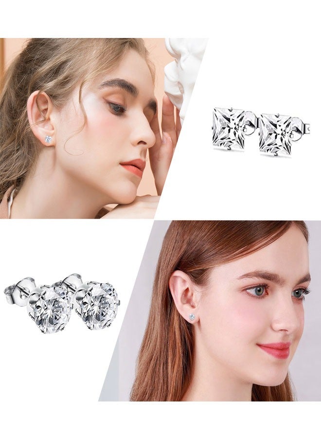 وهاواي 12 Pairs 316L Surgical Stainless Steel Stud Earrings Set for Women Mens Small Hoop Earrings Hypoallergenic Tunnel Punk Style Round Ear Piercing Jewelry(Black Silver) - Image 3