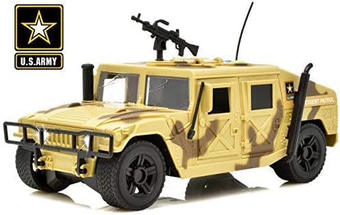 Lollipop United States Army Friction Powered Military Humvee Toy 116 Scale Model Armored Car Utility Vehicle wLightsSounds - Image 1