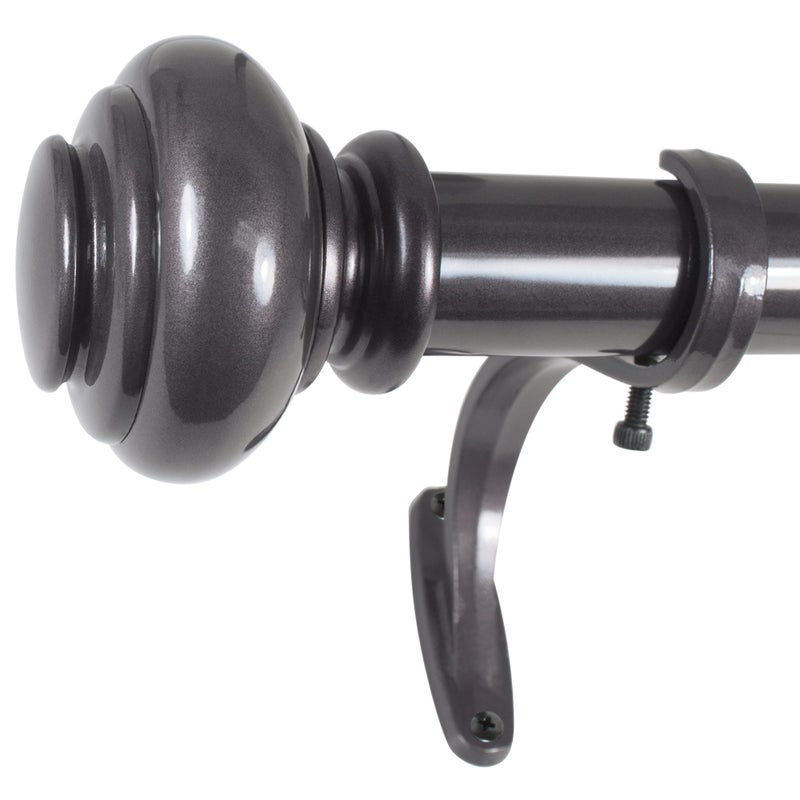 Decopolitan 1-Inch Urn Single Window Treatment Rod Set, 18 to 36-Inch, Bronze - Image 1
