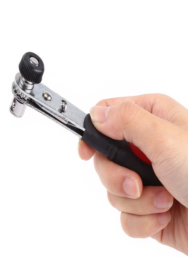 Walfront 1/4" Wrench Screwdriver Ratchet Handle with Interchangeable Driver Bits and Hex Socket Ratchet Wrench Sockets Tool Sets Red+Black - Image 5