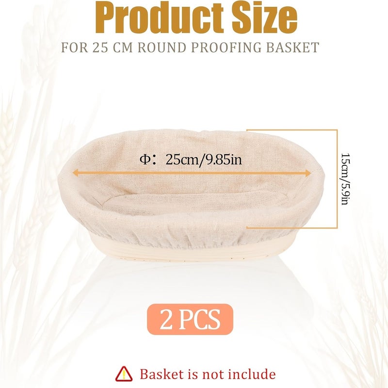 2pcs Oval Bread Proofing Basket Cloth Liners 10 X 6 Inches Dough Baking Covers for Home and Bakery - Image 2